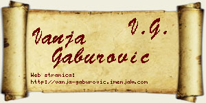 Vanja Gaburović vizit kartica